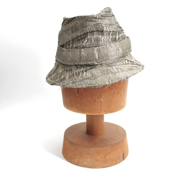 Diesel Accessories - Diesel Bucket Hat Crushed Silk Linen Distressed Soft Trilby Fishing Silver Gray